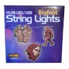 Wilcor Bigfoot String Lights 10.5 ft LED USB 20-light set