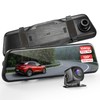 Pyle Dual Dash Cam Rearview Mirror, 1080p Full HD Front