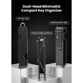 Organizador de llaves metálico, llavero compacto de doble cabeza para hombres y mujeres, con capacidad para hasta 12 llaves - Mini organizador de llaves