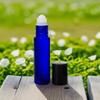 JUVITUS 4 Pack 10ml Cobalt Blue Glass Roll-On Applicator and