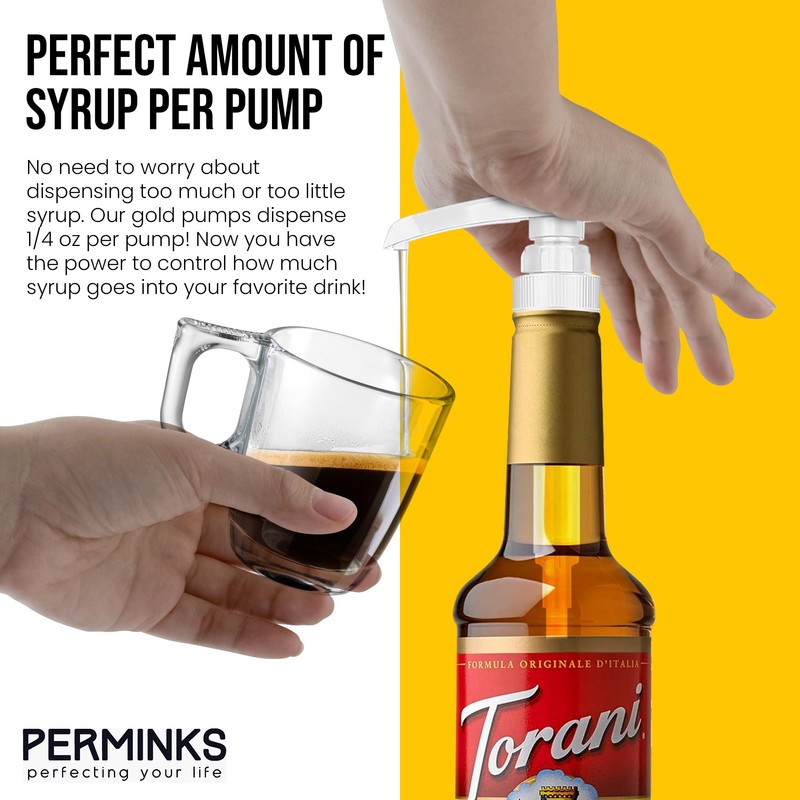Syrup Pumps Compatible with Torani and Davinci Bottles (25.4 oz-750ml