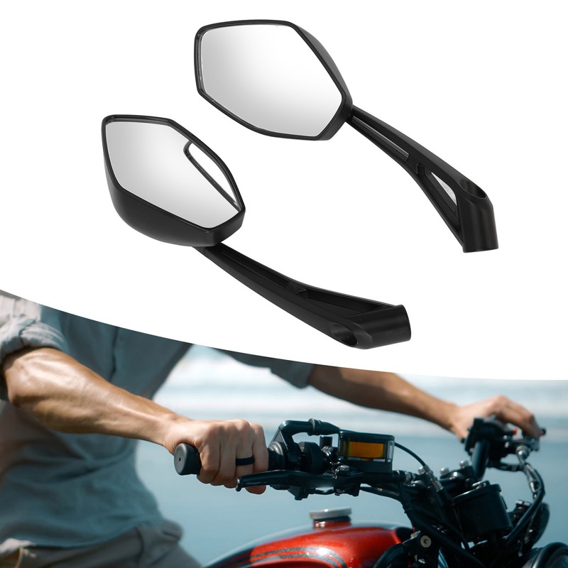 2PCS Motorcycle Rearview Mirror Clear Vision Wide Angle Shockproof Handlebar
