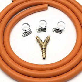 Other 3 WAY Y CONNECTOR SPLITTER KIT WITH 2mt 8mm I/D GAS HOSE & 3 CLIPS