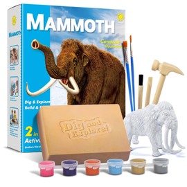 EGGBOX Mammut Skeleton Excavation Set for Children - 2-in-1 Digging & Explore Kit with Graffiti Mammoth, Experiments for Children from 6, Fossils Paleontology Experiments & Craft Set for Boys Girls