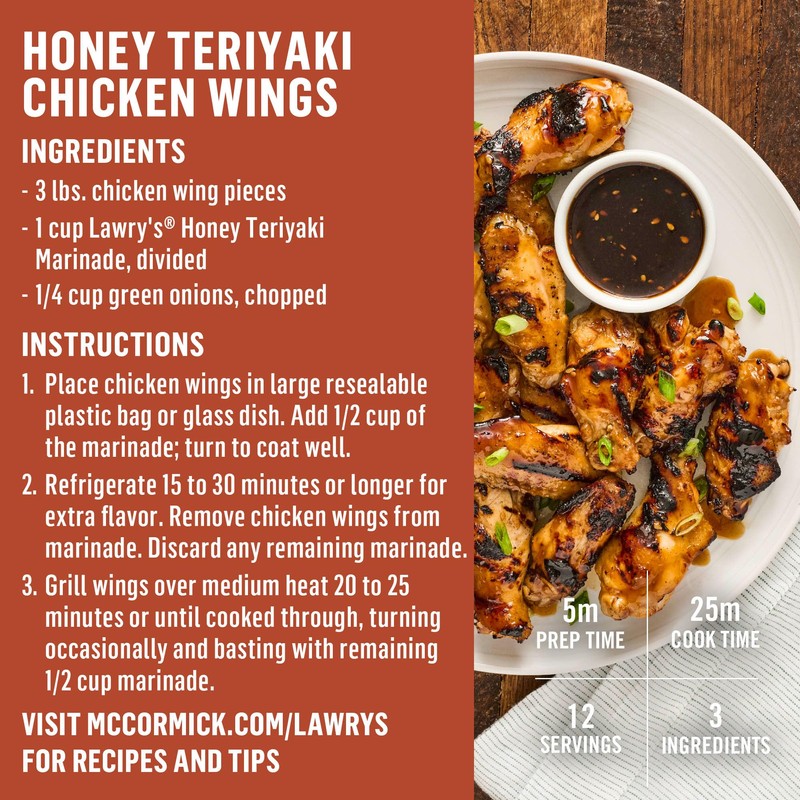 Lawry's Marinade, Honey Teriyaki, 15 Minute Marinade, No High Fructose