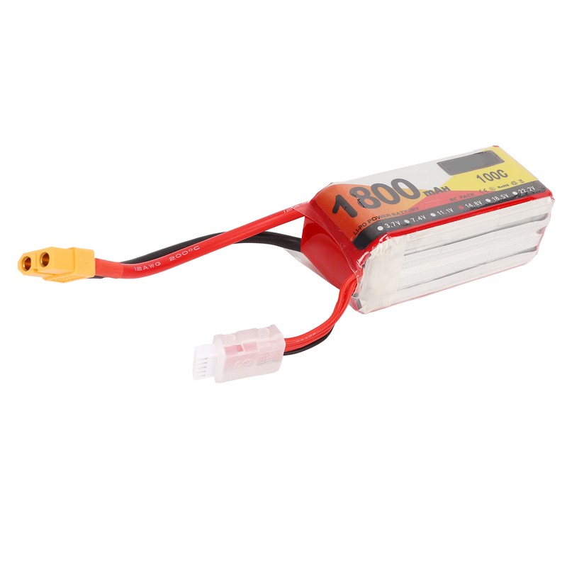 1800mAh Lipo Battery 100C Discharge Rate 14.8V 4S XT60 Plug
