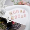 Kokowomite Nails Handmade Nail Tips, Short, Square, Pink, Flower, Cute