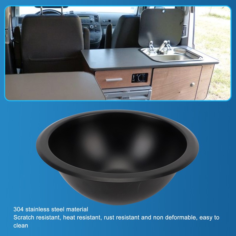 9 X 4in 304 Stainless Steel Sink Round Easy To