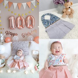 Regalo Baby Hakama Apron, 1-Touch Cotton, Kimono Dress, First Festival, Hundreds of Day Celebrations, Beginning Eating, New Year, Shichi-Go-San, royal navy