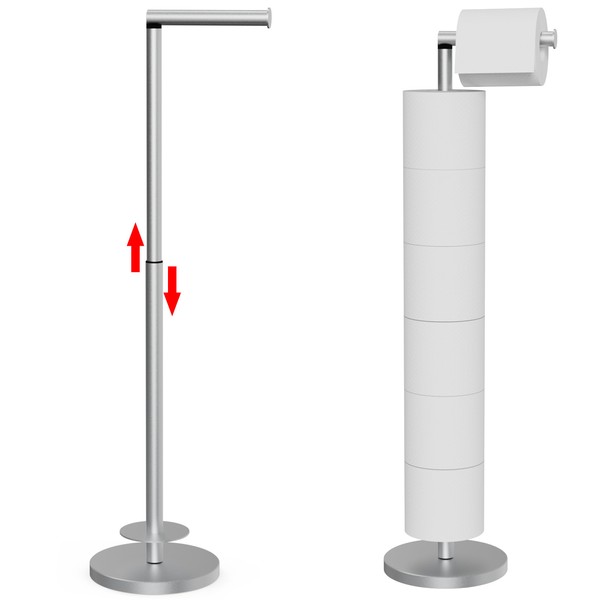 MIROAMZ Toilet Paper Holder Stand 1 pc, Height Adjustable, Reserve
