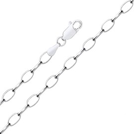 Old English Jewellers Sterling Silver OVAL Belcher Chain Necklace 3.5mm - 16" 18" 20" 22" 24" 26" 30" (22)