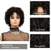 Short Black Kinky Curly Afro Bob Glueless Wigs Pre Plucked
