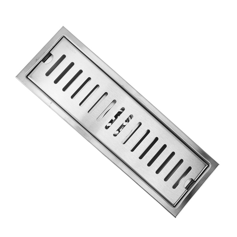 12 Inch Rectangular Linear Shower Drain 304 Stainless Steel Rustproof