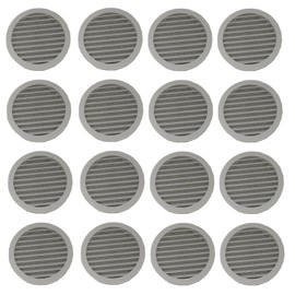 4" Round Plastic Louver Soffit Air Vent Reptile Screen Grille Cover (16, Grey)