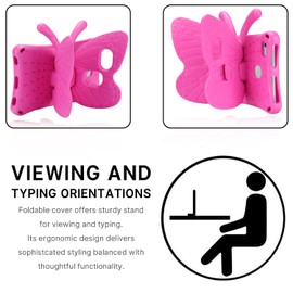 JGY - Funda para tablet para Lenovo Tab M9 2023 para niños, bonita funda de mariposa para niños y niñas, cubierta completa, resistente Lenovo Tab M9 con soporte para lápices a prueba de golpes (rosa)