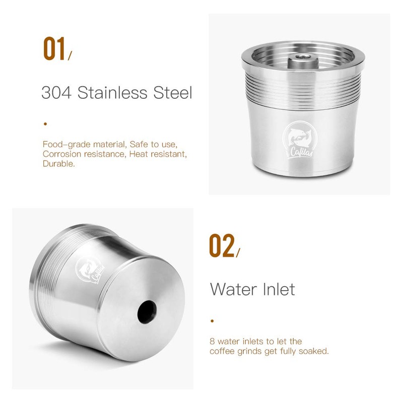 i Cafilas For Refillable Illy Coffee Capsule Made of Stainless