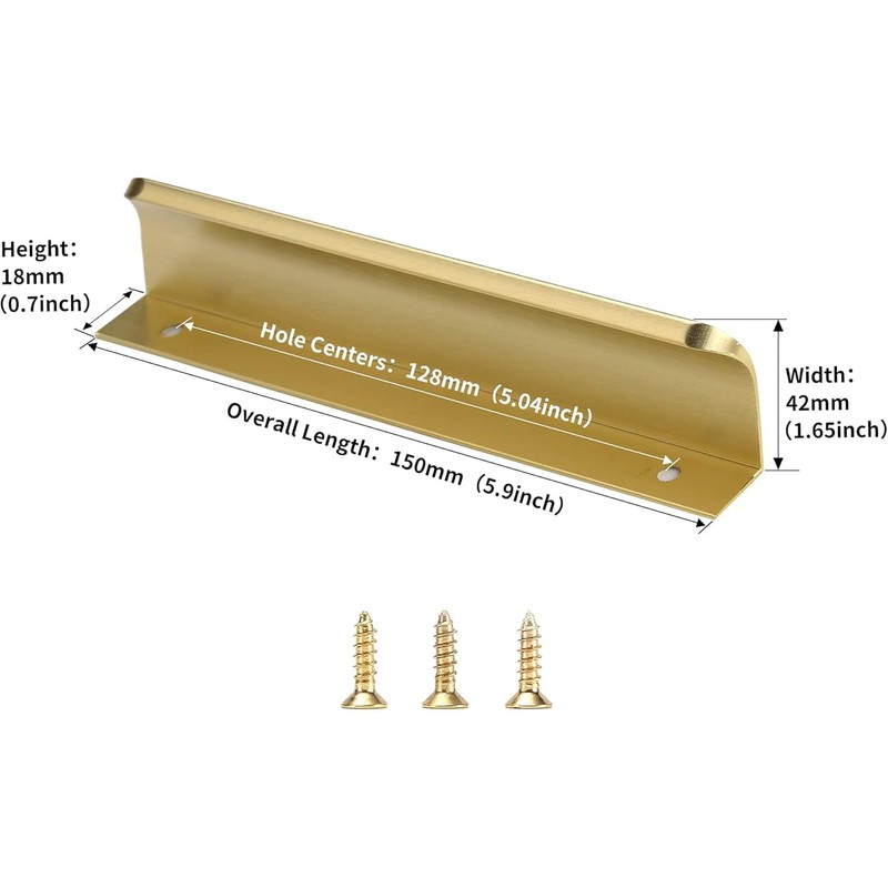 Satanga Edge Finger Tab Pulls for cabinets Kitchen Concealed Drawer