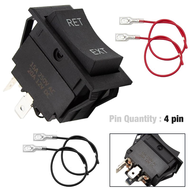 Hoypeyfiy 4/6 Pin Jack Rocker Switch,Momentary Automatic Reset Reverse Polarity