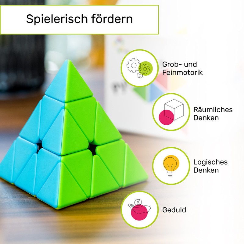 CUBIDI® - Magic Cube Pyramid - Exciting Pyraminx Brainteaser for