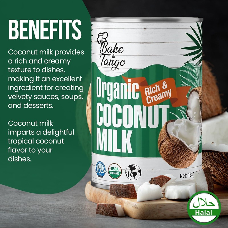 Bake and Tango Organic Coconut Milk, 13.5 fl oz Cans