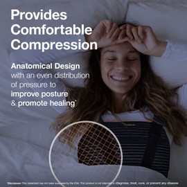 Armor Adult Unisex Chest Support Brace to Stabilize the Thorax after Open Heart Surgery, Thoracic Procedure, or Fractures of the Sternum or Rib Cage, Black Color, Size X-Large, for Men and Women