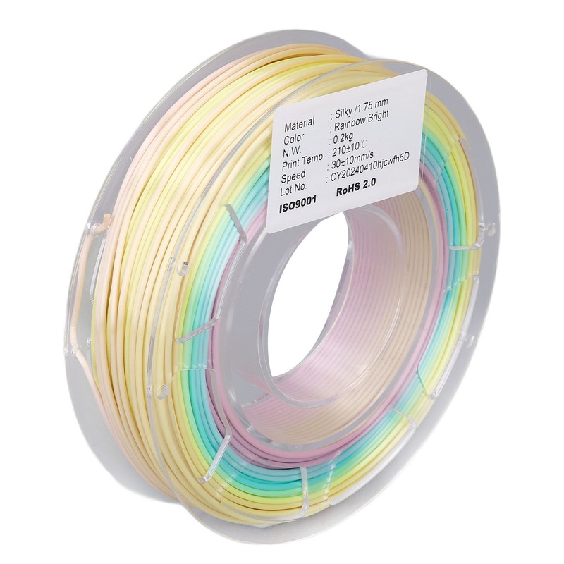 1.75mm PLA Filament Multicolor Bright Silk Gradient Filament 3D Printing