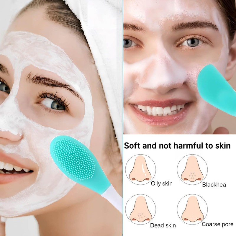 Face Scrubber,2 PCS Silicone Face Brush,Facial Cleansing Brush for Exfoliating,DIY