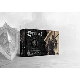 Wargames Delivered para Bellum Conquest The Last Argument of Kings Steel Legion - Hundred Kingdoms Miniature Set, 12 38mm Unapainted Plastic Miniature with Command Options for Miniature Wargaming