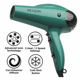 Revlon Professional Ionic Hair Blow Dryer Blower 1875W Volume Boost w/ Diffuser