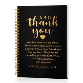 Msticey A Big Thank You 160 Blank Pages Gold Hardcover Spiral Notebook, Thank You Gifts for Coworkers Teacher, Appreciation Gift for Employees Leaders Team Members, Thanksgiving Gifts for Colleagues