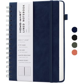 H HOME-MART A5 Lined Spiral Journal Notebook for Women & Men, 160 Pages, 100 GSM Paper,College Ruled Lined Journal Hardcover Notebook for Work & Note Taking, Journals for Writing