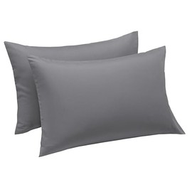 Aspire Homeware Pillow Cases 2 Pack – 100% Brushed Microfiber Grey Pillowcases Super Soft Envelope Closure Pillow Cover (50x75cm)