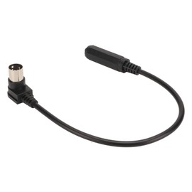 CCYLEZ 6.35mm 1/4 Inch Female to MIDI 5 Male Cable 30cm / 11.8in Black 6.35mm to DIN 5 90 ° MIDI Cable for MIDI Keyboards, Synthesizers, Electric Pianos