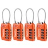 SharkByte TSA Approved Suitcase Locks - 4-Dial Security Travel Combination