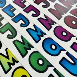 690 Piece Comic Book Superhero Pop Art Alphabet Stickers - 1.3" Tall Bold Letters, Numbers, and Symbols - Easy Peel for Crafts, Scrapbooking, and More! 10 Sheets of Waterproof Vinyl Bulk Stickers