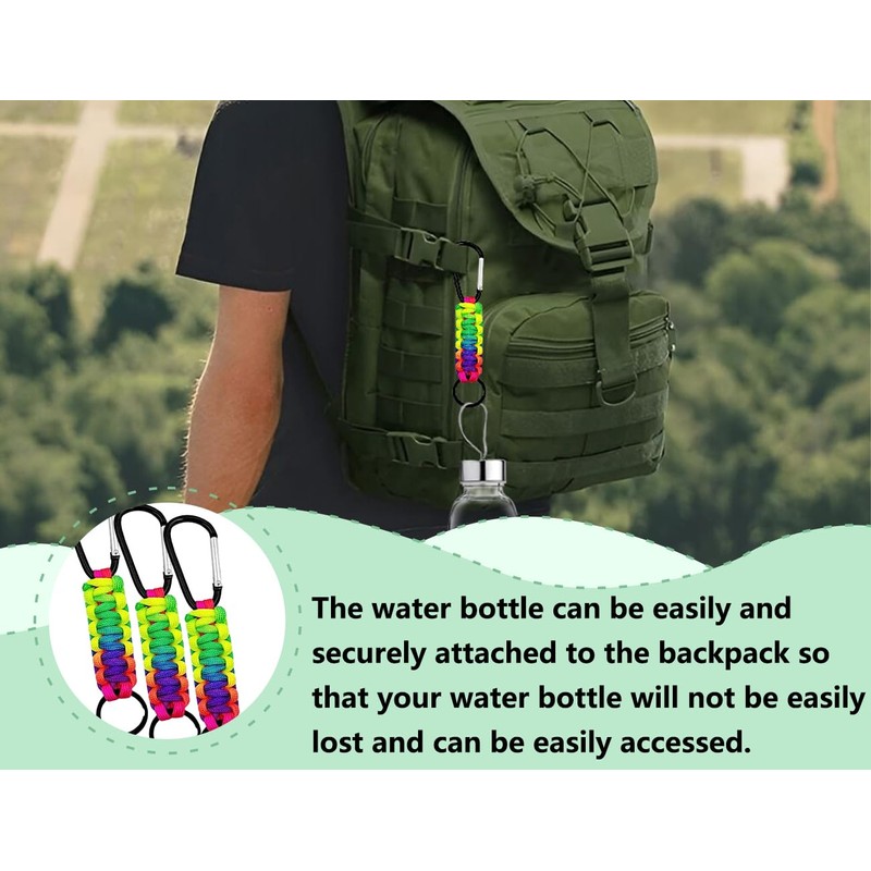 AOYEGIC Pack of 4 Paracord Key Rings with Carabiner, Braided