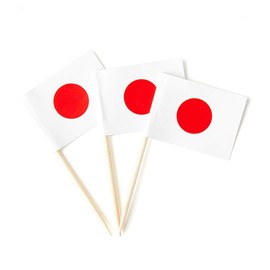 Japan Flag Japanese Flag, Small Mini Japan Toothpick Flags for Food, Cupcakes, Cocktails, Appetizers, Bar Party Decorations
