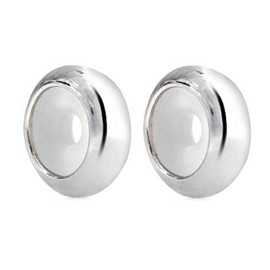 ABAOLA 2pcs Rose Gold Plating Rubber Charm Stopper Spacer Bead 925 Sterling Silver for European Bracelet (Silver)