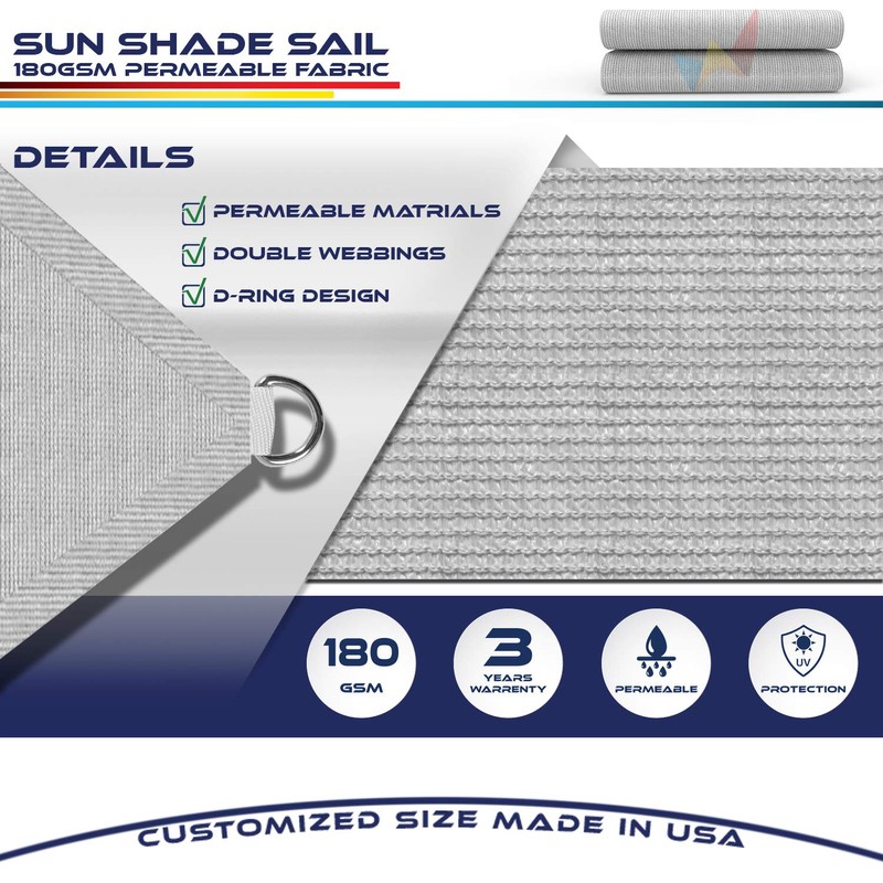 Windscreen4less 4' x 10' Sun Shade Sail Straight Edge Sun