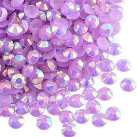Blinginbox 1500pcs 5mm AB Resin Flatback Rhinestone for Crafting,Flatback Round Jelly Rhinestones Bedazzling Non Hotfix Crystal Gems for Nails Face Makeup Tumblers Mugs DIY Crafts.(lt.Amethyst AB)