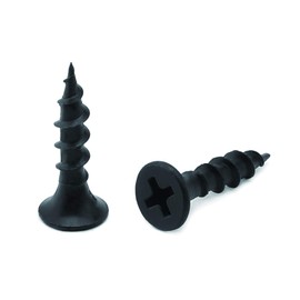 #8 x 3/4" Wood Screw 100PCS Black Phosphate Coated Stainless Flat Truss Head Fast Self Tapping Drywall Screws by SG TZH