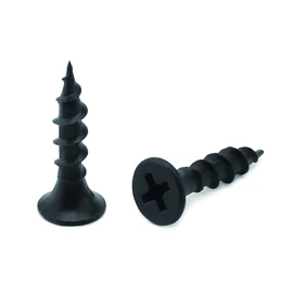 #8 x 3/4" Wood Screw 100PCS Black Phosphate Coated Stainless Flat Truss Head Fast Self Tapping Drywall Screws by SG TZH