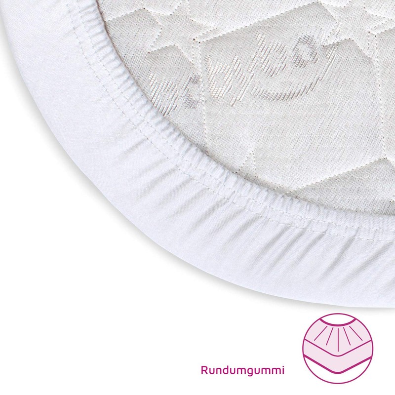 babybay Jersey Fitted Sheet Deluxe with Membrane Suitable for Extension