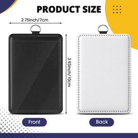Geyoga 6 Pack Sublimation Blank ID Badge Holder PU Leather DIY Heat Transfer Print Vertical ID Card Holders Bulk for Badges Waterproof Name Tag Holders for Coach Office Employees Students