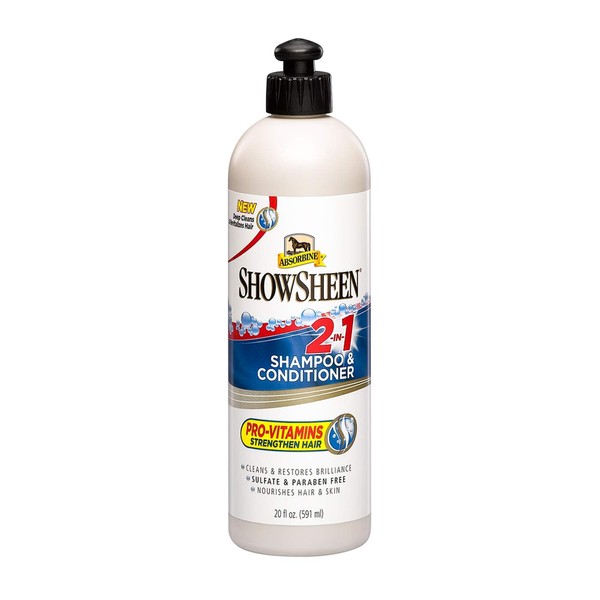 Absorbine ShowSheen 2-in-1 Shampoo & Conditioner, Sulfate and Paraben-Free, 20oz