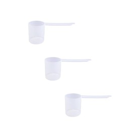 Plastic Measuring Scoop, (80 cc | 1/3 Cup | 2.7 fl oz. | 80 mL) Long Handle Spoons for Powders, Granules, Coffee, Pet Food, Baking Supplies, Protein and Other Dry Goods, BPA Free (Set of 3)