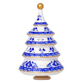STP GOODS Musical Snowman. Gzhel, Musical Christmas Tree. Gzhel, Collectible Figurines, Christmas Figure (Musical Christmas Tree), White and Blue, 424562
