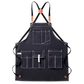 DREYOLIFE Kitchen Cooking Aprons, Adjustable Soft Chef Apron with 5 Pockets for Men Women, Photo20, One Size