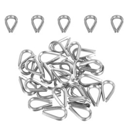 MECCANIXITY Rope Thimble 1/16"(2mm) Diameter M2 Stainless Steel Wire Rope Cable Thimble for Towing Rigging, Pack of 30