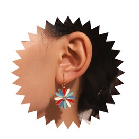 Inilbran Boho Sunflower Drop Earrings Colourful Daisy Flower Earrings Rainbow Daisy Dangle Earrings Vintage Sun Flower Earrings Jewellery for Women and Teenagers Girls, Zinc, No Gemstone